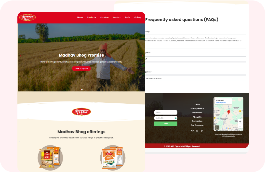Designed a vibrant and product-focused website for MadhavBhog to showcase their wide range of food products and enhance brand credibility.